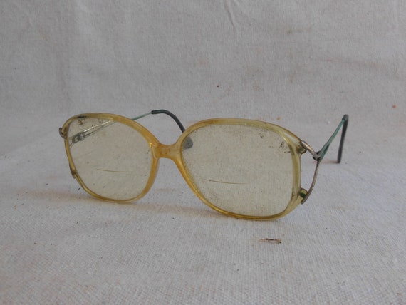 Vintage Plastic Metal Glasses Big Lens 1980s Eyeg… - image 2