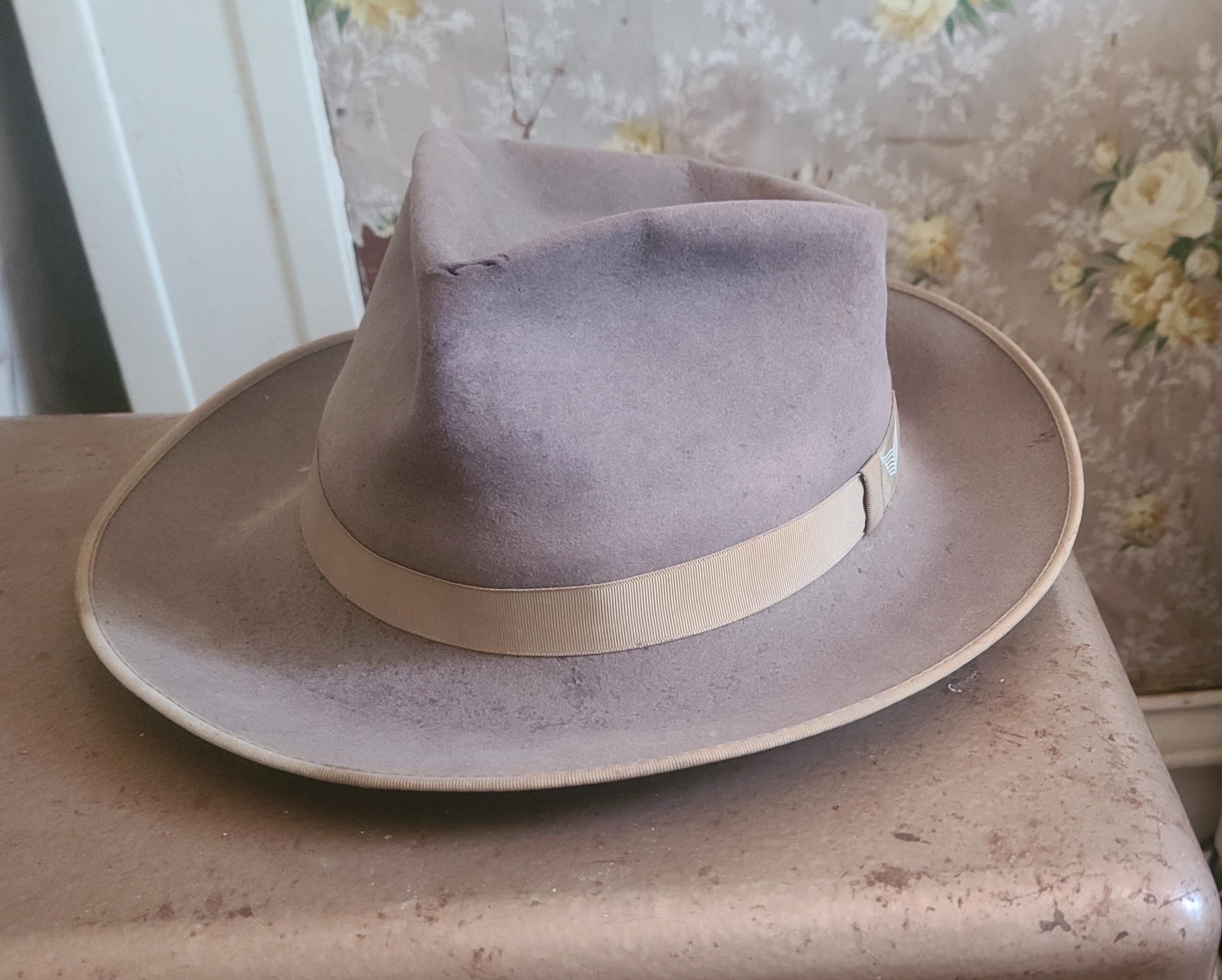 Vintage Gray Felt Fedora Hat 1940s 1950s Penneys Marathon Vintage Gray Felt Fedora Hat 1940s 1950s Penneys Marathon