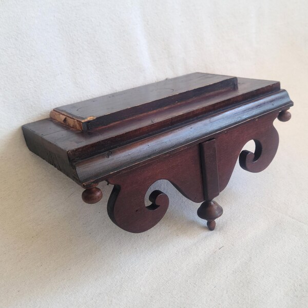 Antique Mahogany Pediment Furniture Salvage Wood Shelf