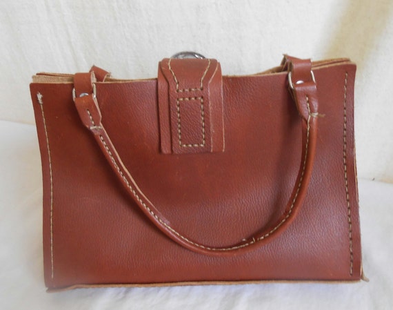 Handmade Vintage Carmel Leather Purse Simple and … - image 5