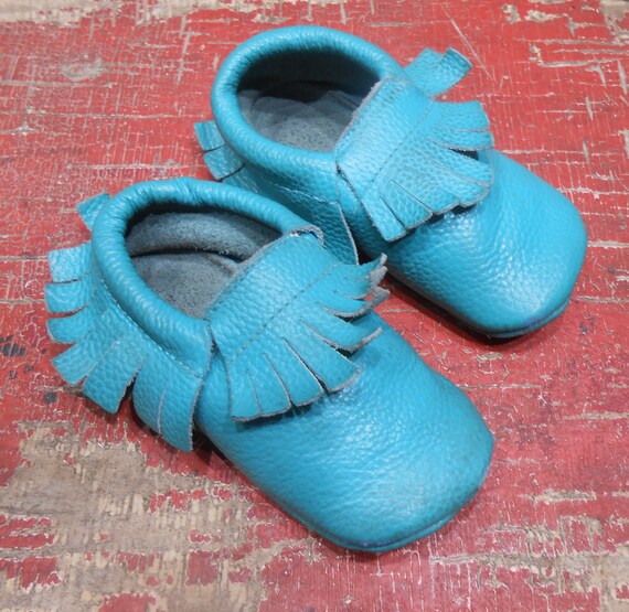 Vintage Soft Leather Childs Childrens Moccasins S… - image 7