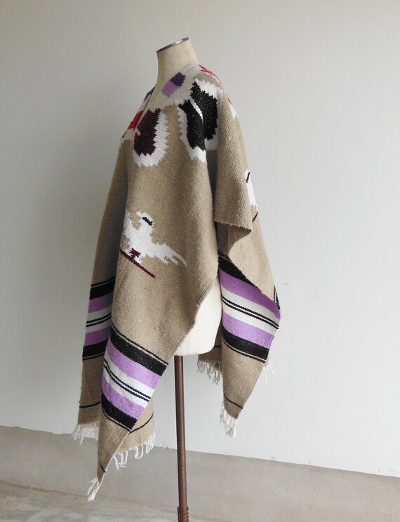 Vintage Mexican Poncho Serape Western Cowboy Guns… - image 4