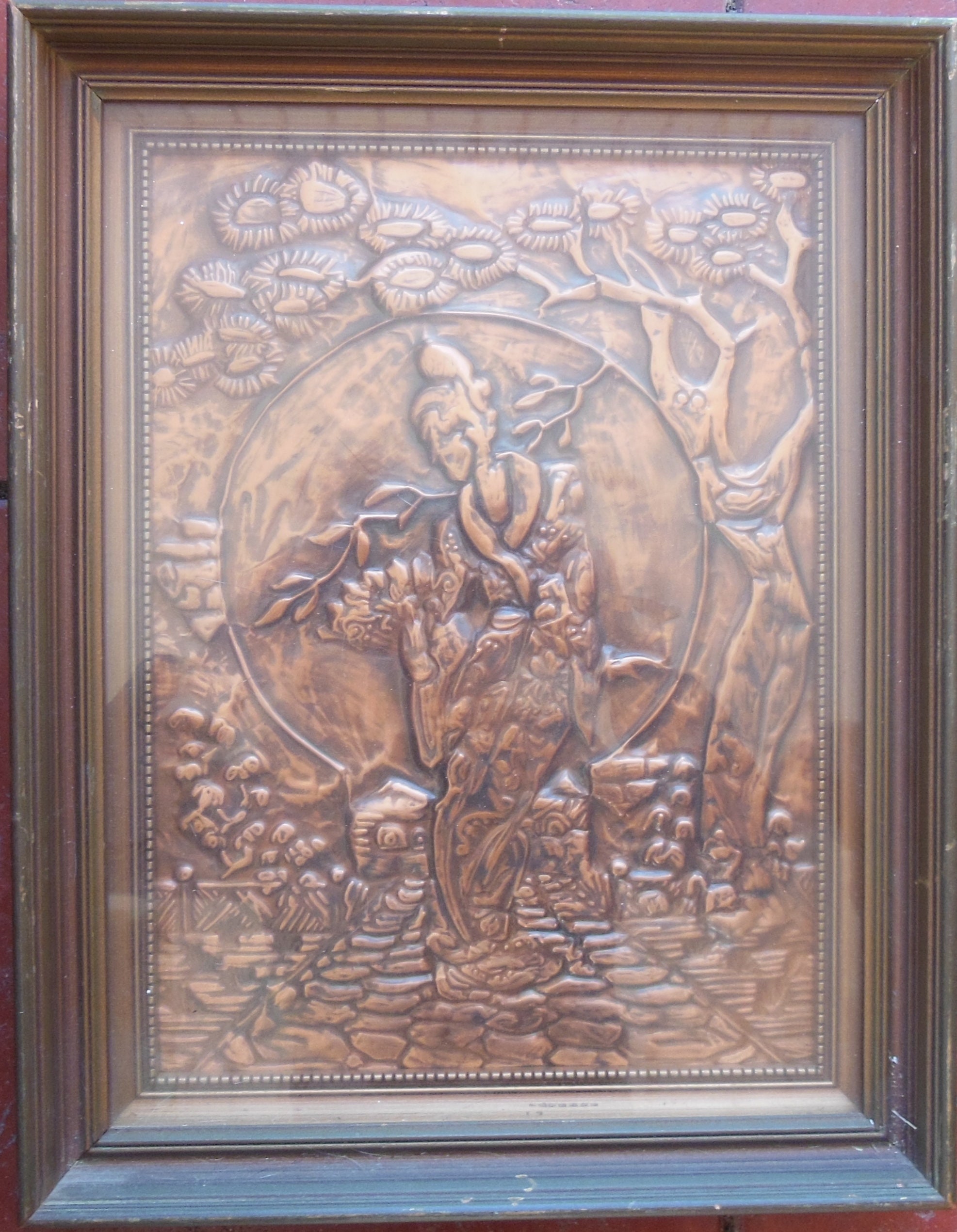銅板　vintage Art Vintage Metal Artwork 2 Copper Art Embossed Pictures