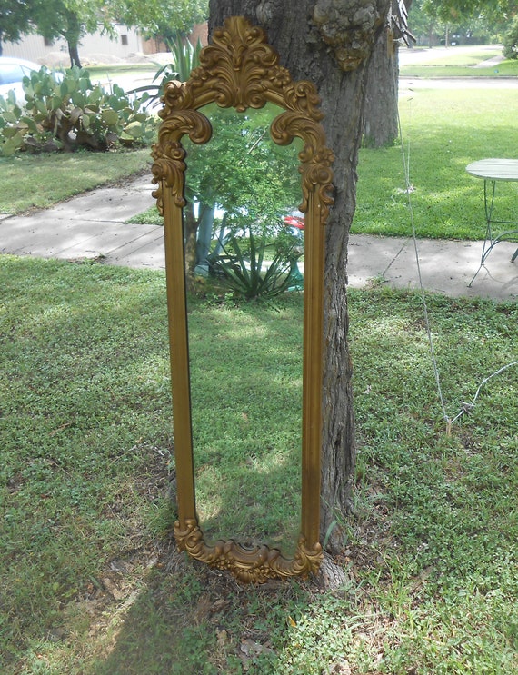 Vintage Large Huge Mirror 1950s 50s Mid Century Ornate Plastic Image 0