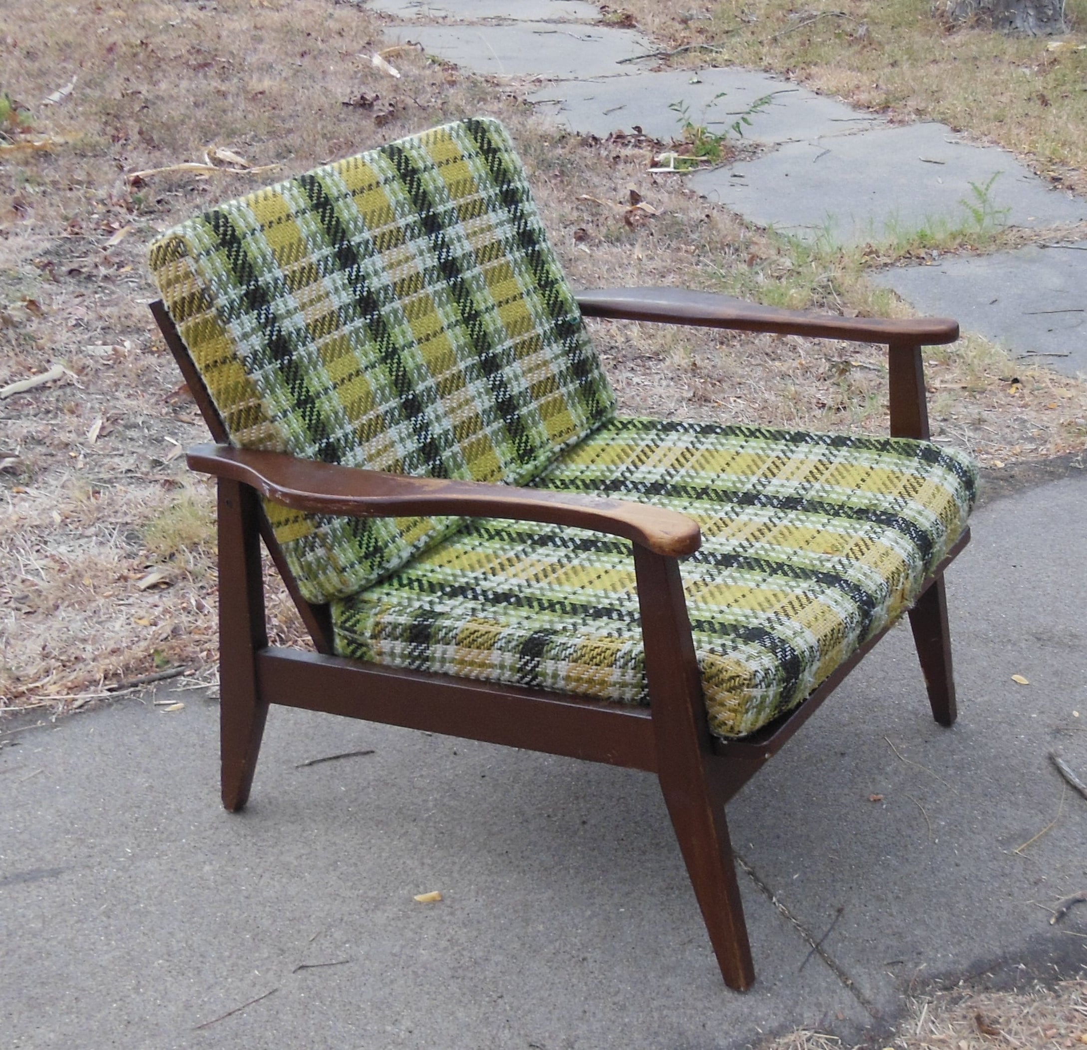 Mid Century Modern Wood Chair Arm Chair Upholstered Cushions 1970s Easy Chair Lounge Chair Atomic Age Style Accent Chair Danish Modern Etsy Canada