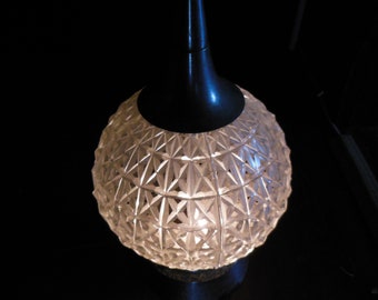 Vintage Table Lamp Round Globe Geometric Hard Plastic