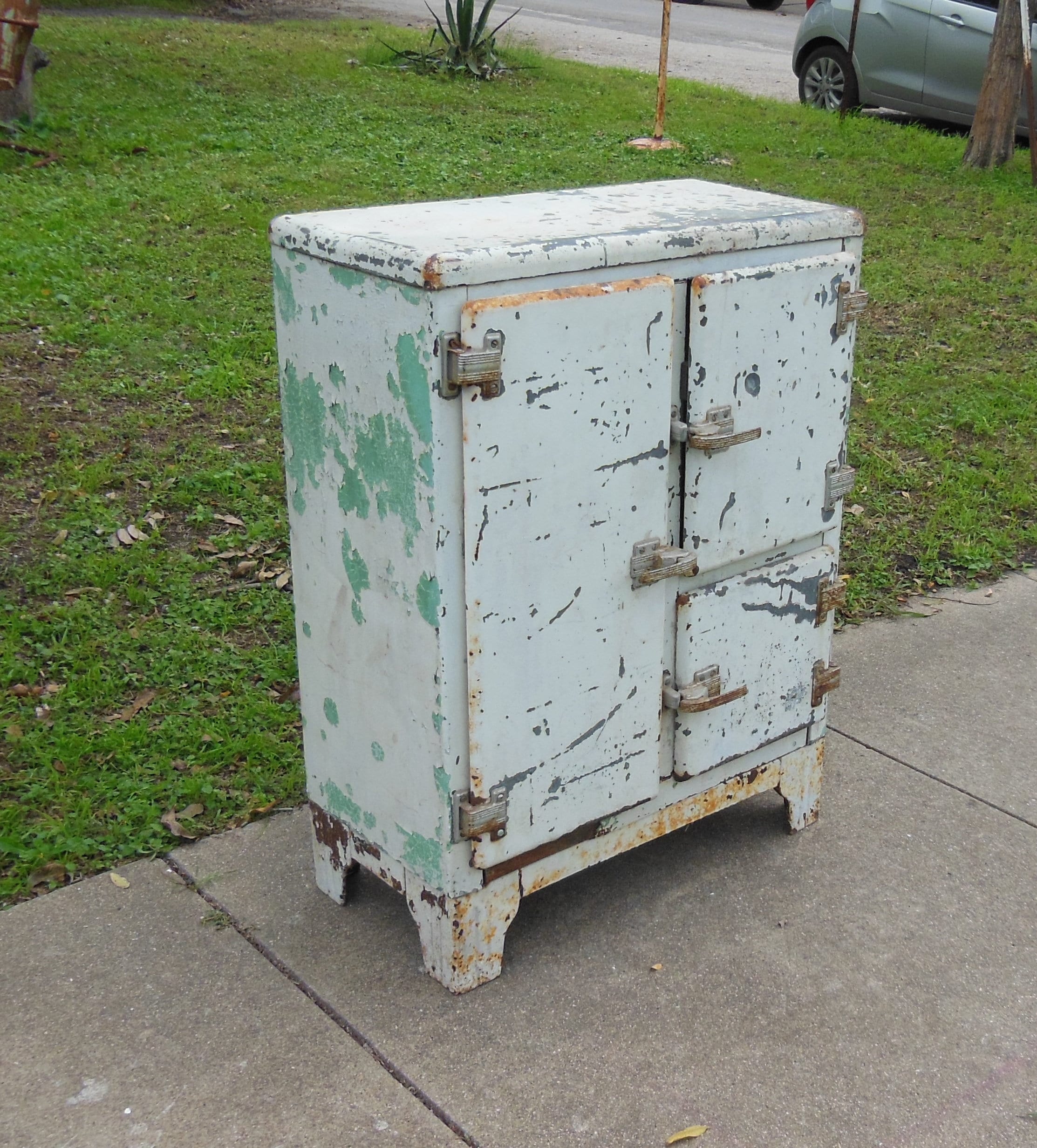 Antique Enamel Galvanized Metal Ice Box 1900s Refrigerator - Etsy