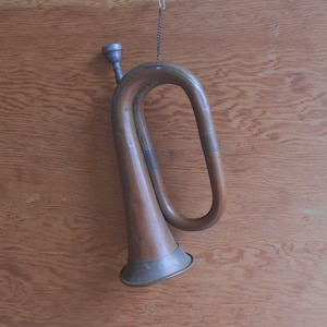Antique Copper Bugle Trumpet Vincent Bach Corp Mouthpiece