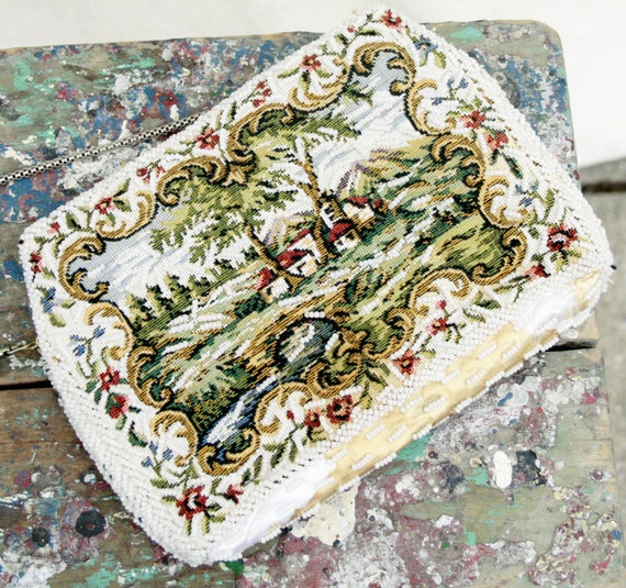 Vintage  Beaded Tapestry Purse - image 1