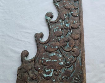 Hand Carved 29x18 Wood Architectural Salvage Decorative Chippy Paint Wood Panel