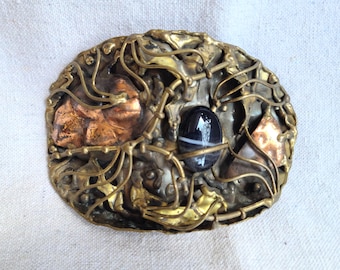 Gold Copper Metal Tone Ladies Large Vintage Statement Abstract Shaped Belt Buckl Vintage Large Gold Tone Metal Abstract Belt Buckle - Etsy main image 3