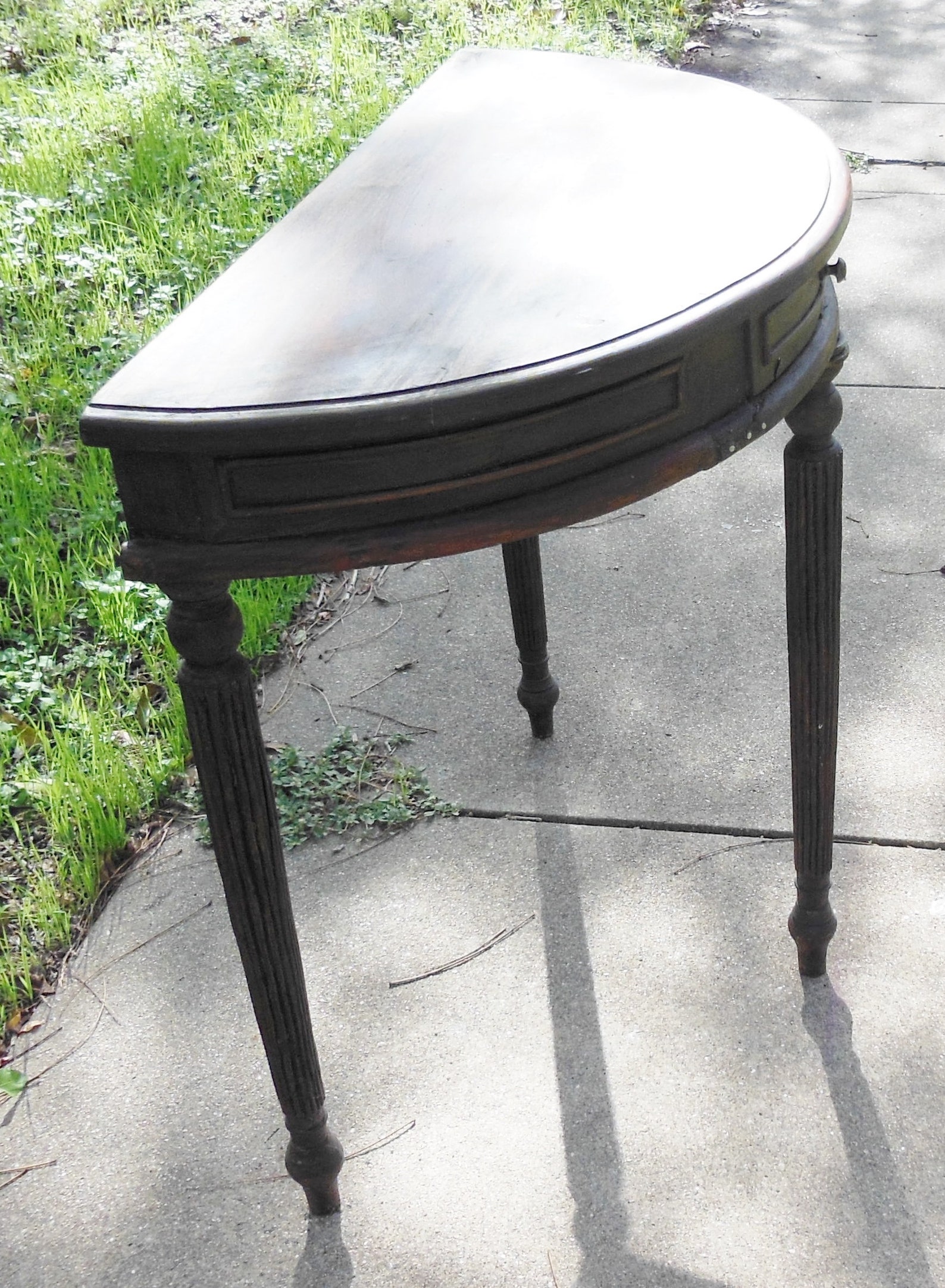 Antique Mahogany Half Moon Table Wood Handmade Entryway Table Etsy