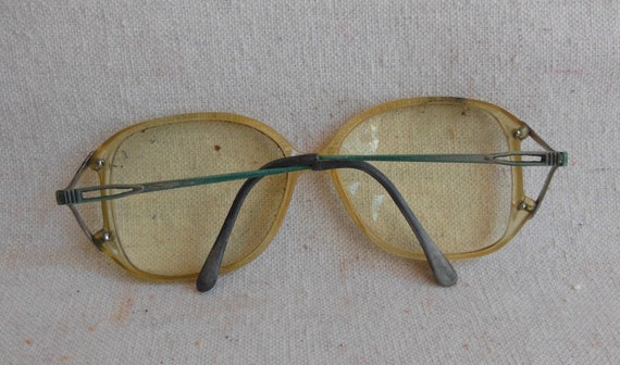 Vintage Plastic Metal Glasses Big Lens 1980s Eyeg… - image 6