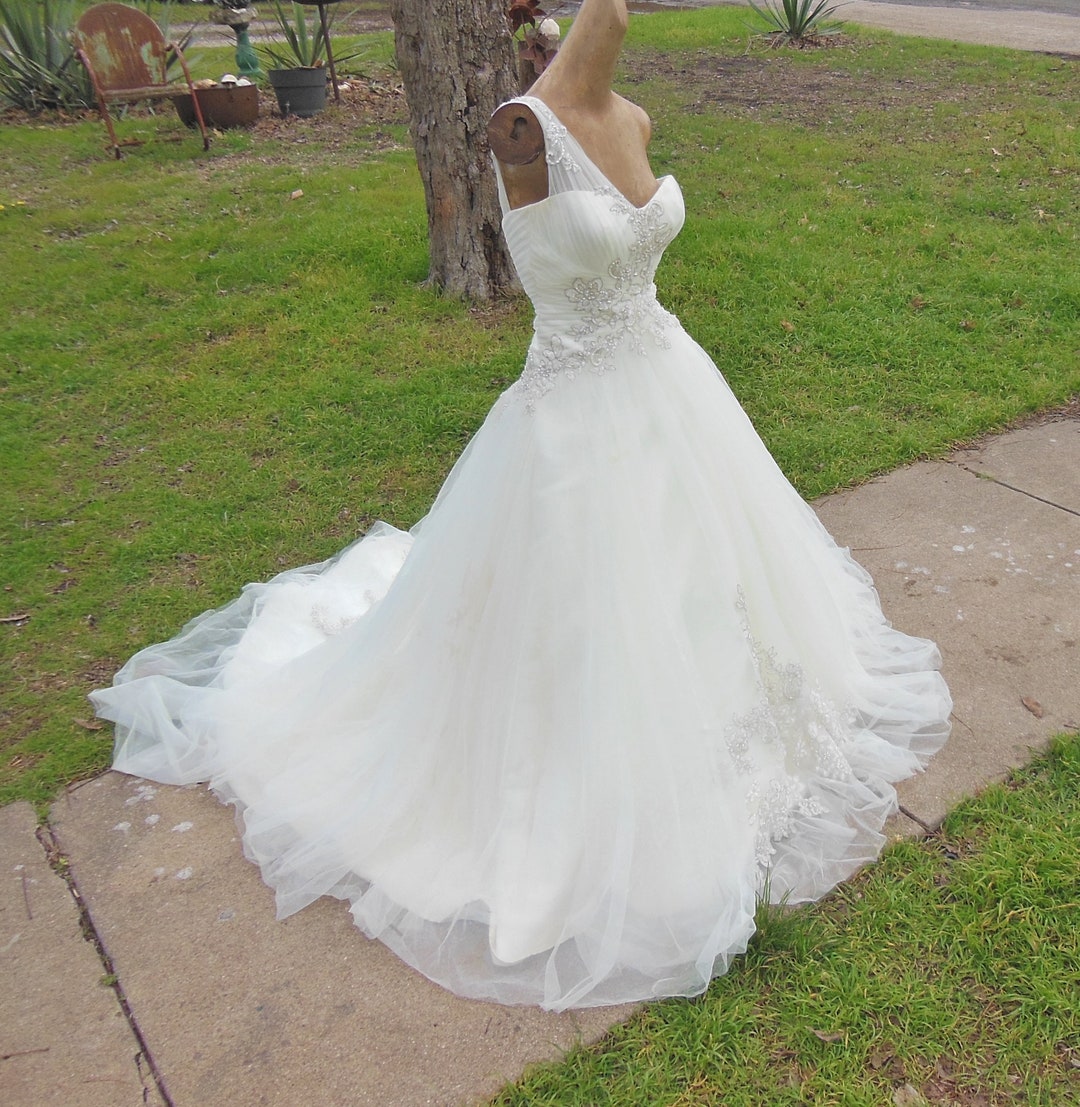 Vintage Oleg Cassini Bridal Dresses Beaded Lace Wedding Oleg