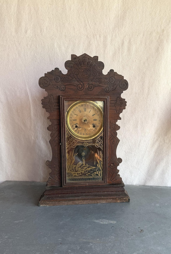 Antique Waterbury Gibson Model Gingerbread Mantle Clock - Etsy