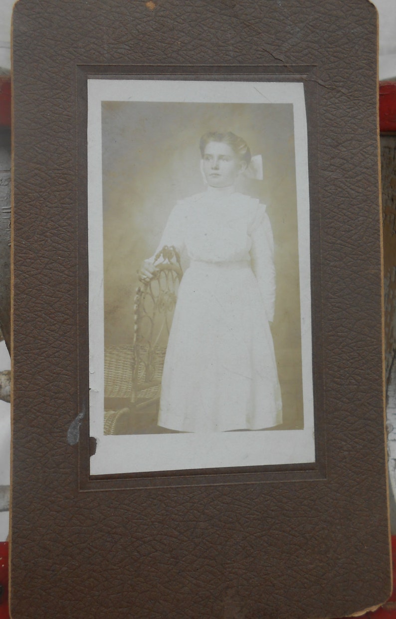 Antique Photo of Young Woman Victorian Girl Black White Vintage Photography image 5