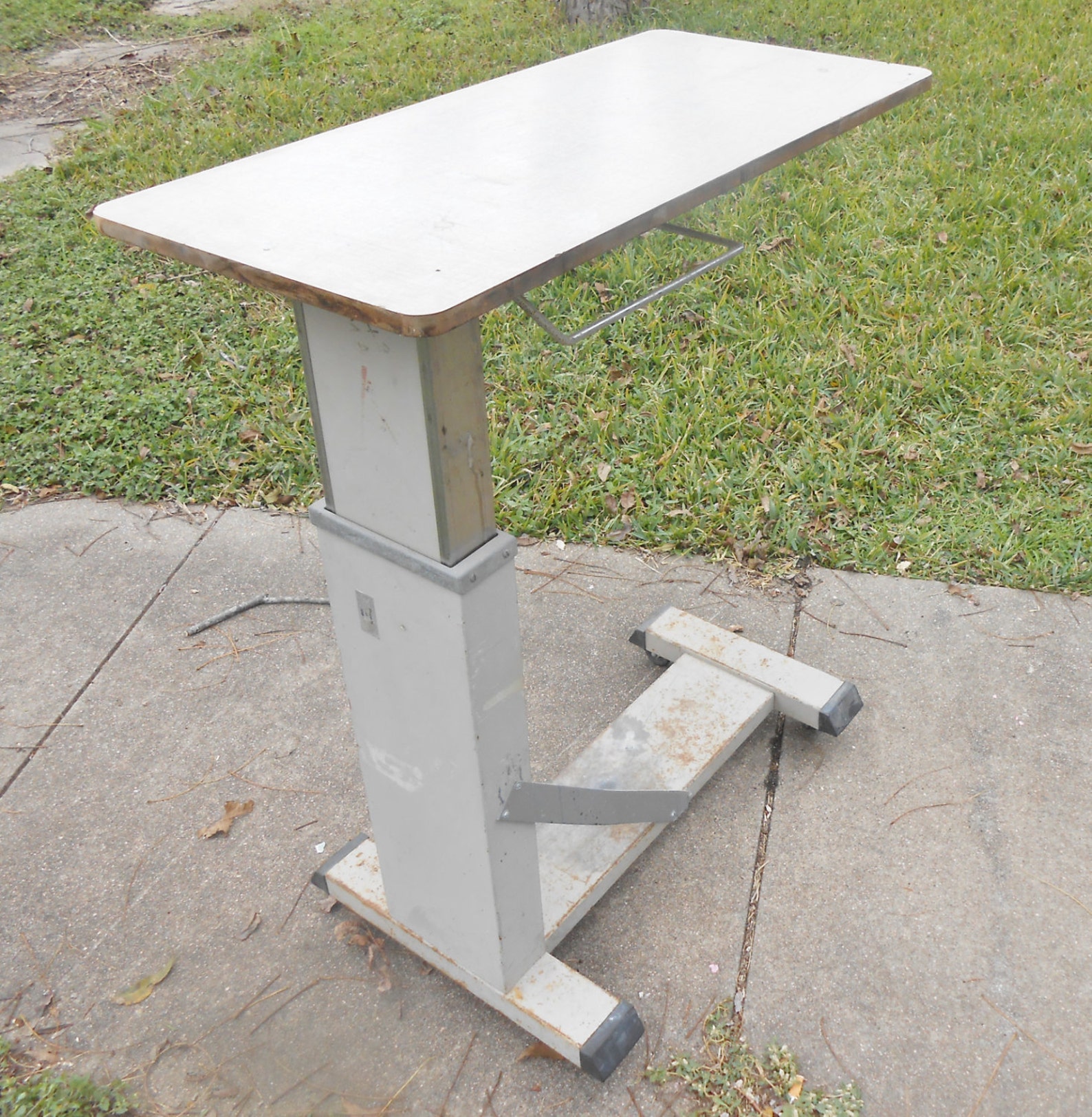 Vintage Hospital Medical Bedside Handicapped Table Tray Heavy Etsy