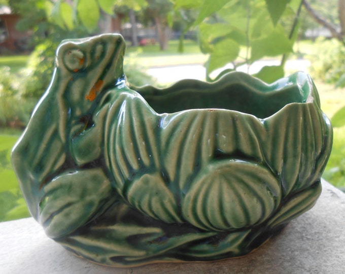 Brush Mccoy Art Pottery Frog Planter Etsy