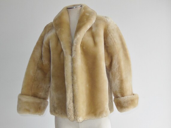 Antique Authentic Sheepskin Shearling Fur Coat Na… - image 6