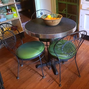 Set of 3 Black Wrought Iron Indoor/Outdoor Dining Patio Chairs