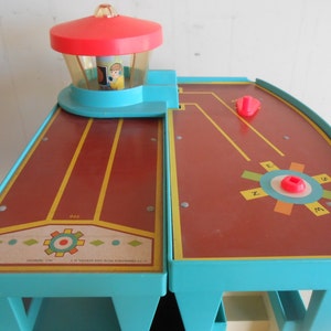 Vintage Fisher Price Airport Control Tower Runway Lobby 1972 Plastic Toy Airport No Little People Used Condition Pretend Play Kid Toddler image 5