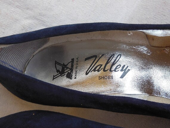 Vintage Blue Suede Shoes Valley Shoe Chunky Heel … - image 8