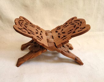 Carved Wooden Book Display Book Holder Book Stand