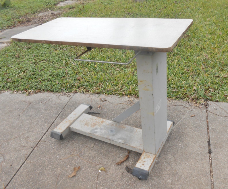 Vintage Hospital Medical Bedside Handicapped Table Tray Heavy Etsy