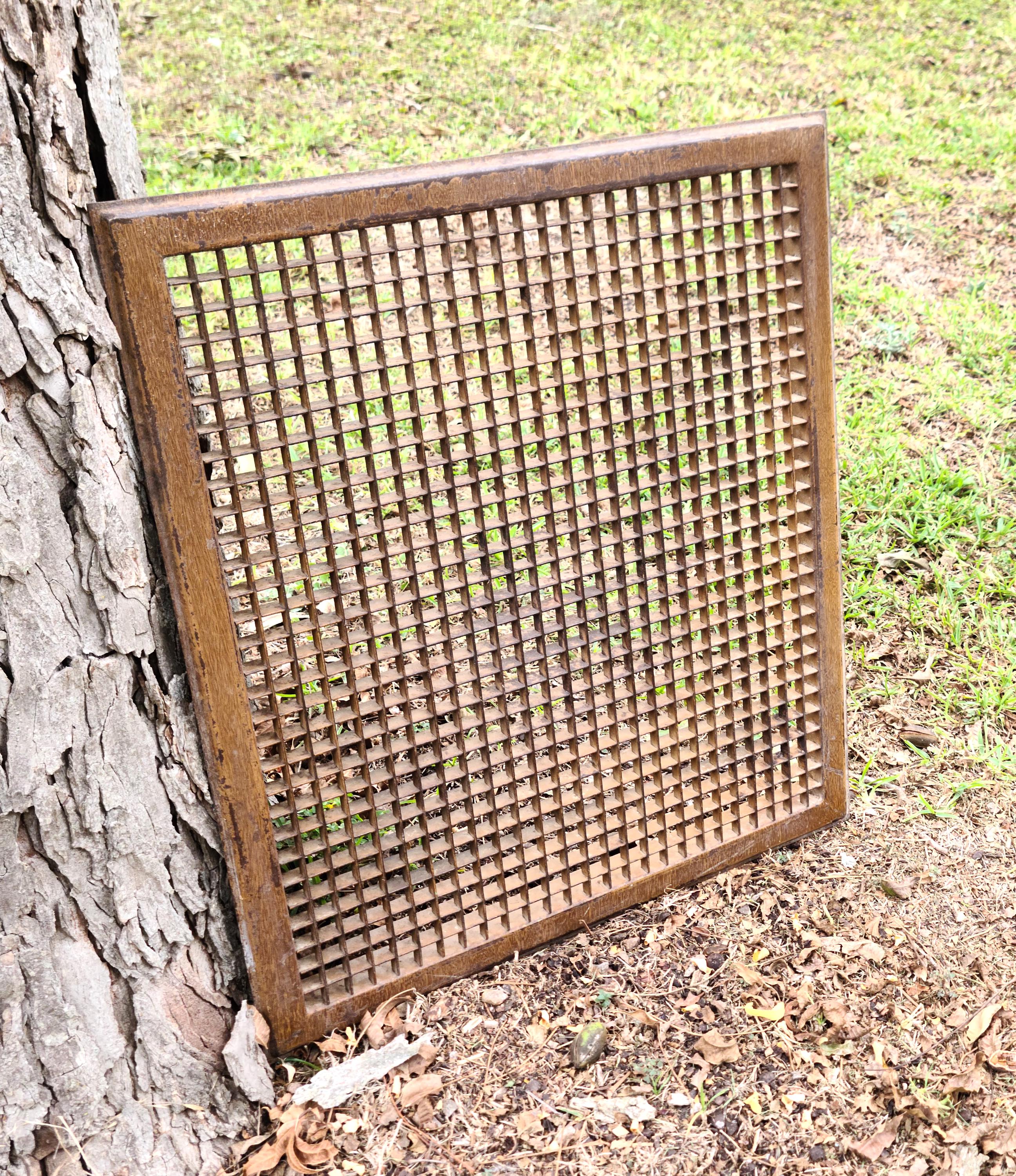 Antique Industrial 21x24 Heavy Metal Floor Furnace Grate Floor