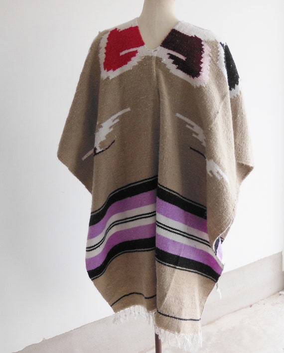 Vintage Mexican Poncho Serape Western Cowboy Guns… - image 6