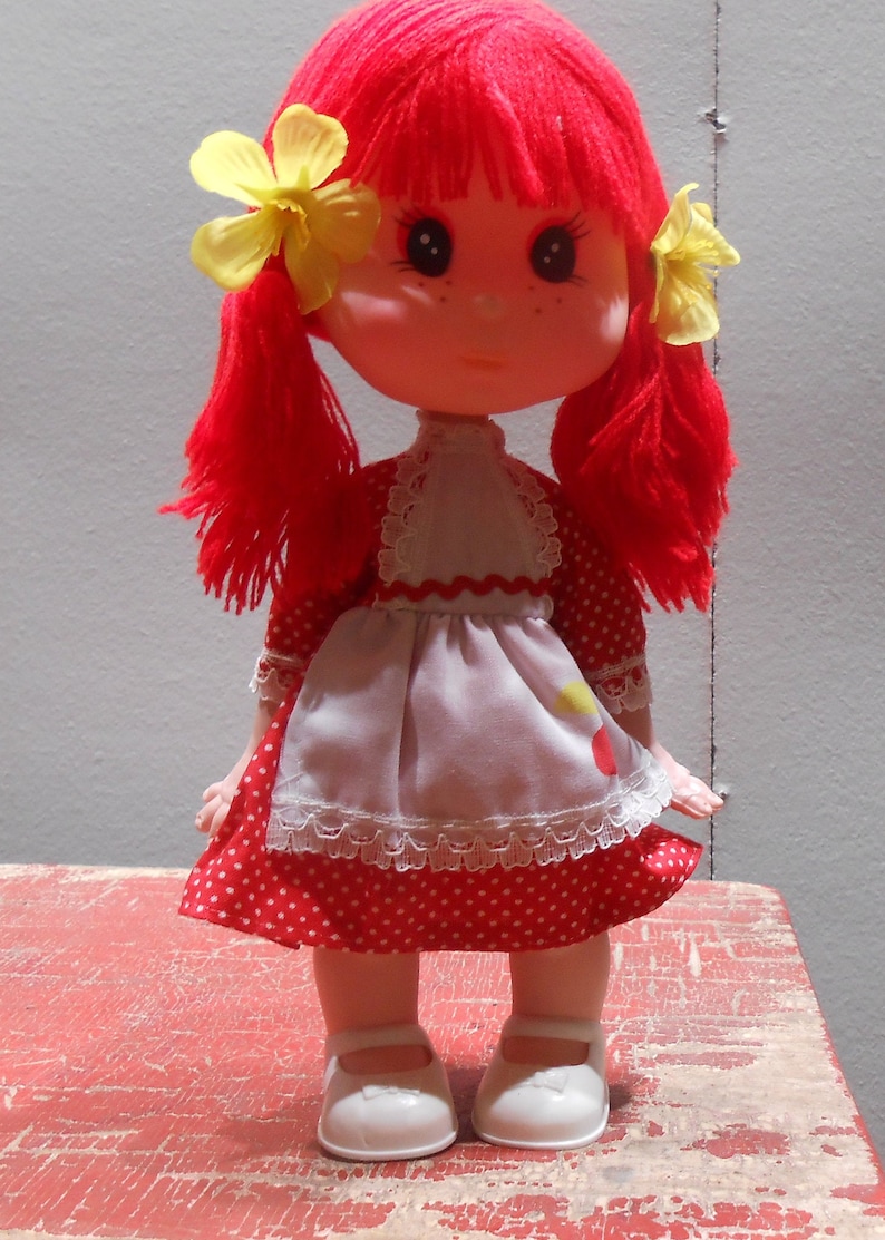 Vintage Strawberry Gumdrop Eugene Plastic Doll Red Yarn Hair Etsy
