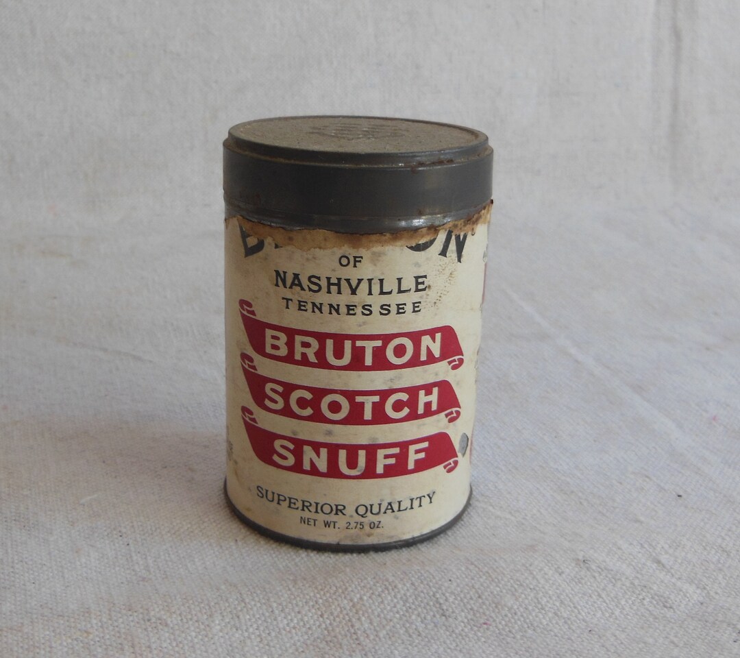 Vintage Bruton Scotch Snuff Empty Metal Tin Container Paper Label ...