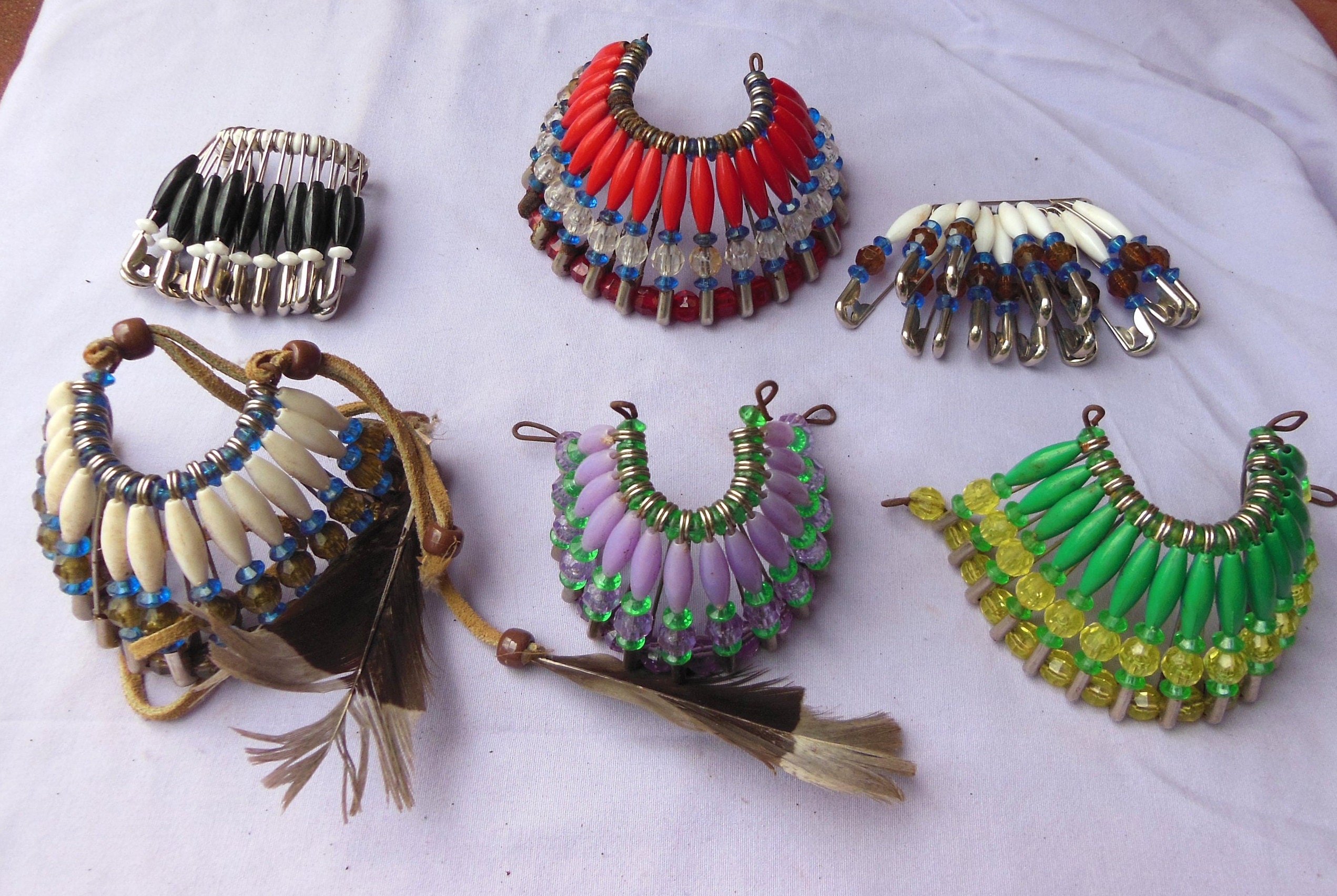 Vintage Handmade Beaded Headdress – Natural Horn & Shell Fringe, Artisan Boho Fe I Love Wood beads, they hold deep cultural and artistic  main image 3