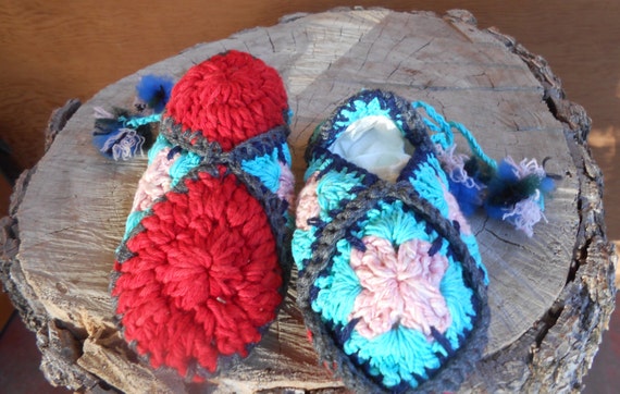 Hand Crocheted Granny Square Childs Toddlers Slip… - image 3