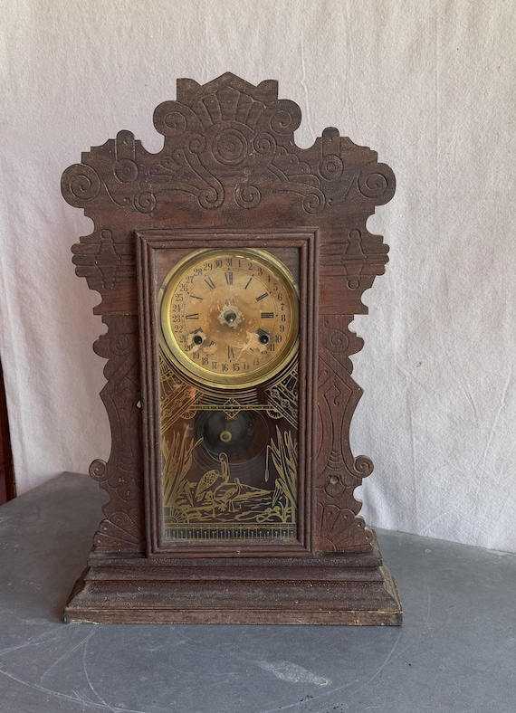 Antique Waterbury Gibson Model Gingerbread Mantle Clock - Etsy