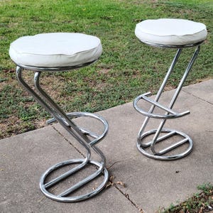 Vintage Chrome Mod Bar Stools