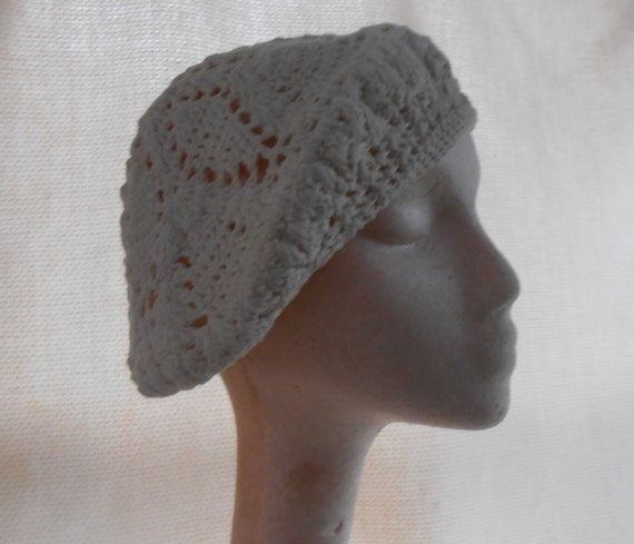 Handmade Crocheted Beret Style Cap Vintage Hat Ha… - image 2