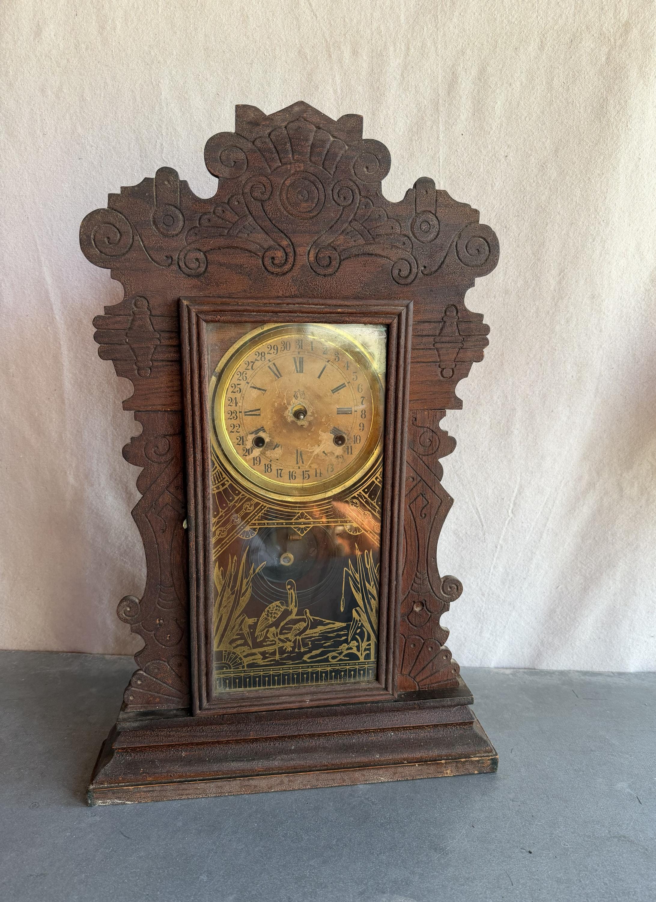 Antique Waterbury Gibson Model Gingerbread Mantle Clock - Etsy