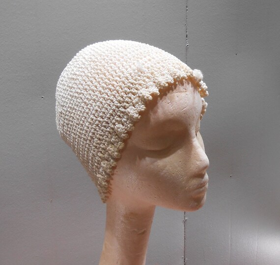 Antique Handmade 1920s Flapper Skull Cap Womens Head Wear