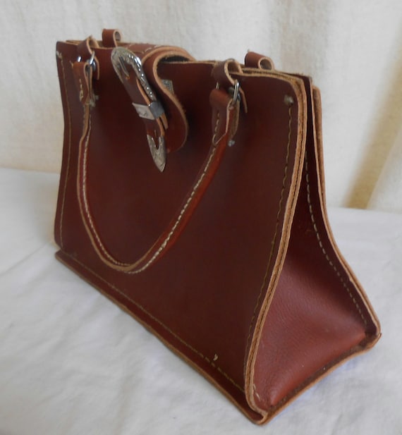 Handmade Vintage Carmel Leather Purse Simple and … - image 2