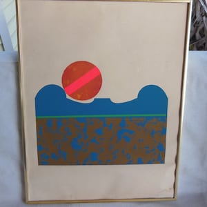 Vintage Silkscreen Art Print Signed 1969