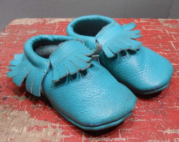 Vintage Soft Leather Childs Childrens Moccasins S… - image 6