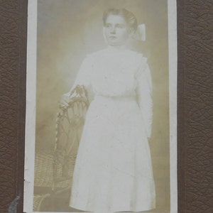 Antique Photo of Young Woman Victorian Girl Black White Vintage Photography image 2