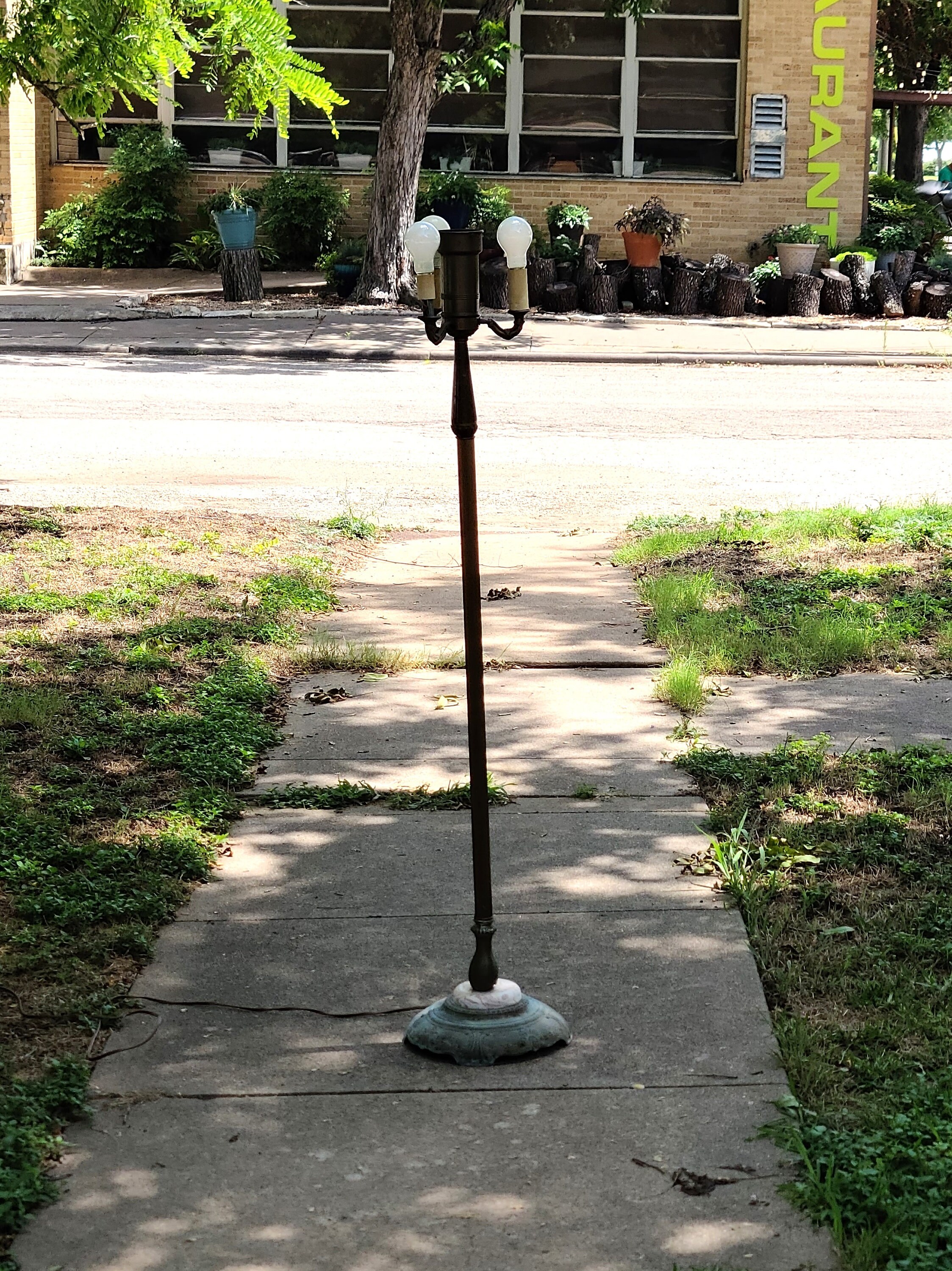 Vintage Bronze Torchiere Floor Lamp - Etsy