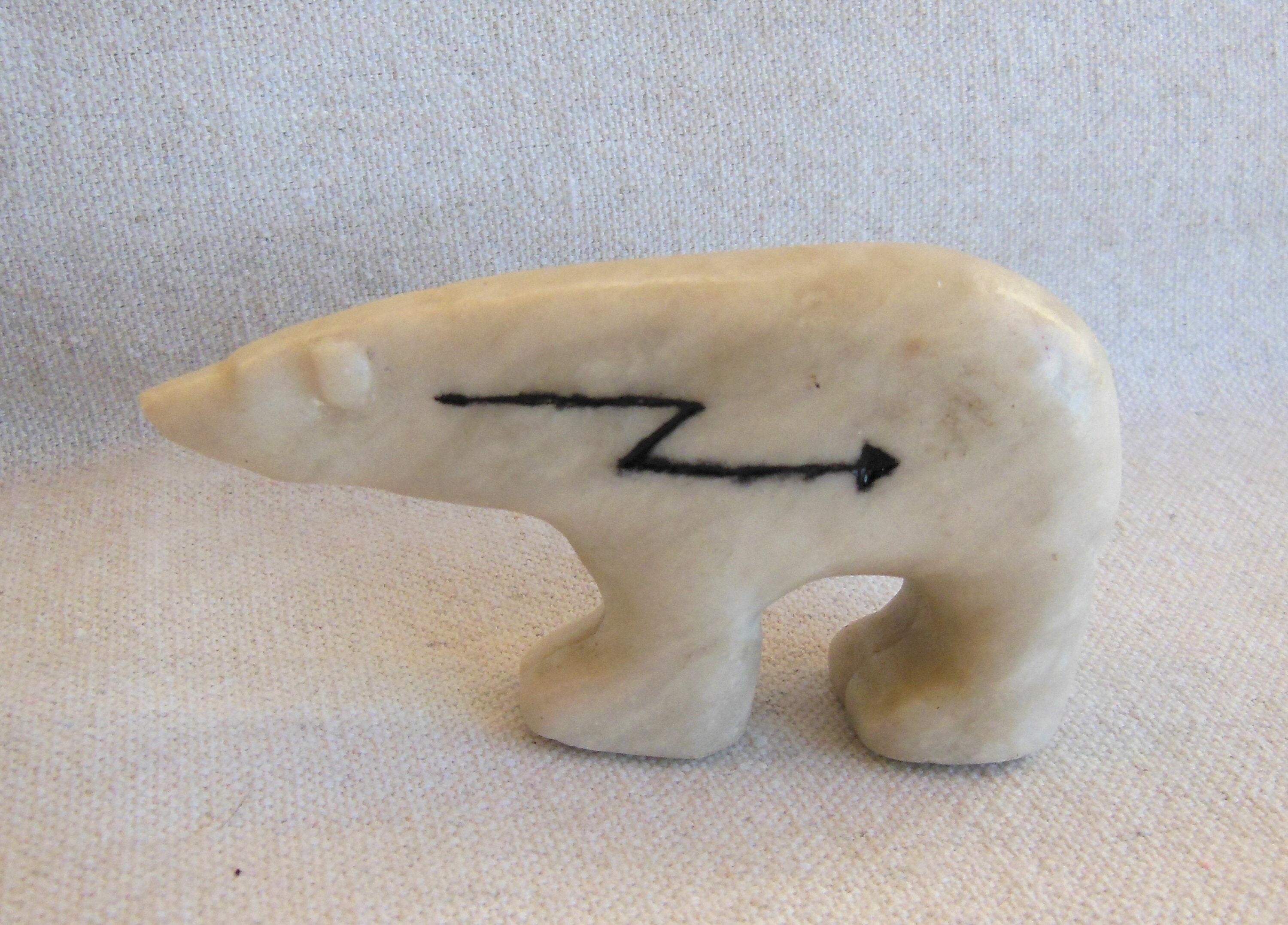 Soap Stone Bear by Inuit carver Levi Alasua Pirti Smith
