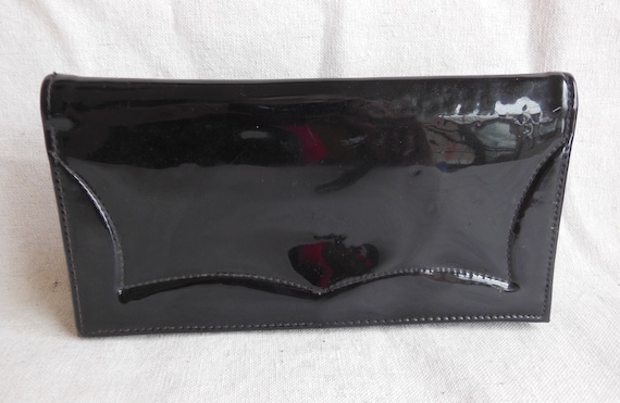 Vintage Black Patent Leather Clutch Evening Bag Formal Shiny Vinyl Party Purse 1950s 1960s Glamour Classic Style Small Mid Century Modern Etsy Canada