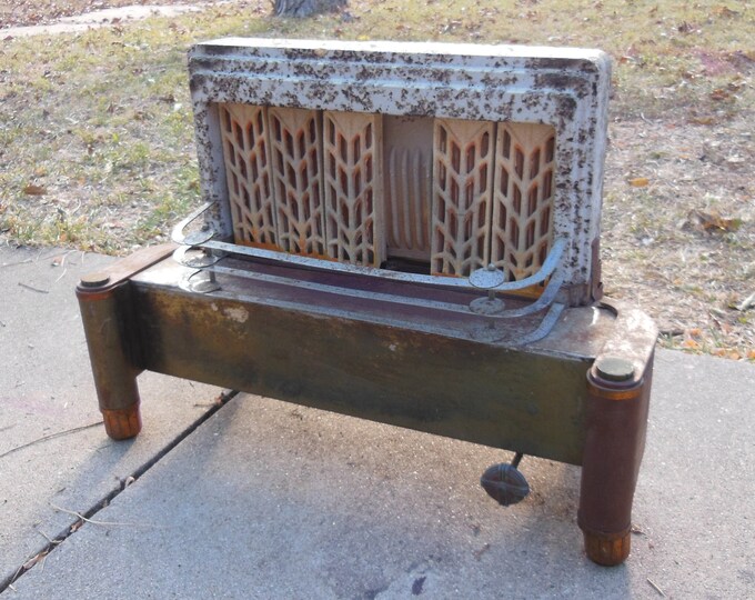 Antique Gas Heater Humphrey Radiantfire Fireplace Insert Metal Brass