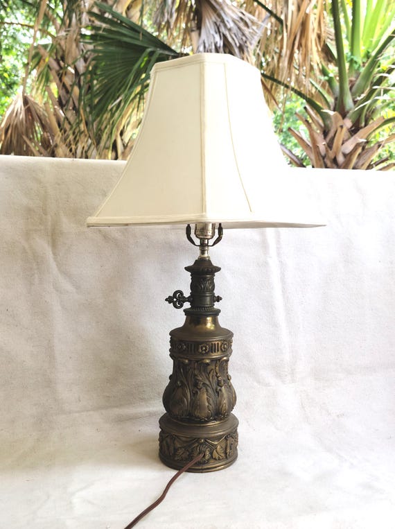 Ornate Detailed Cast Metal Bronze Table Lamp 1960s Lighting - Etsy