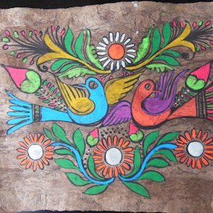 Vintage Mexican Amate Bark Painting