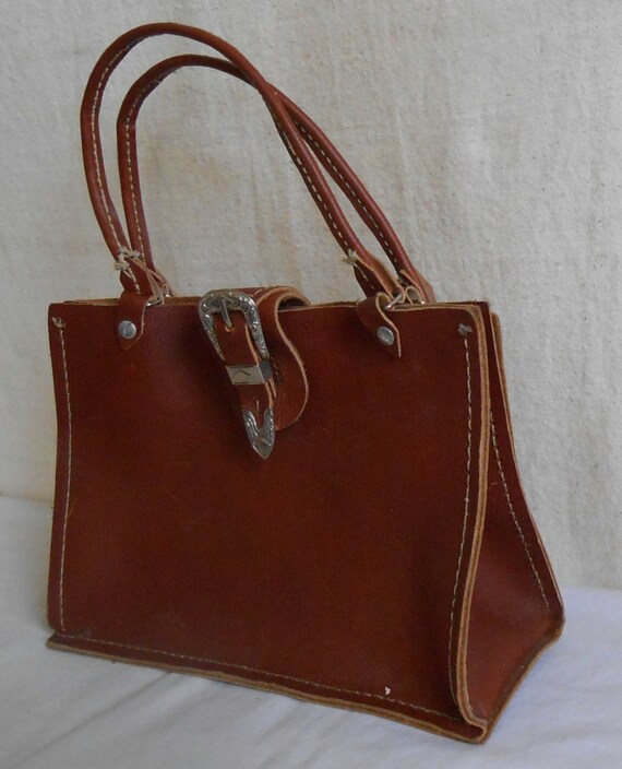 Handmade Vintage Carmel Leather Purse Simple and … - image 3
